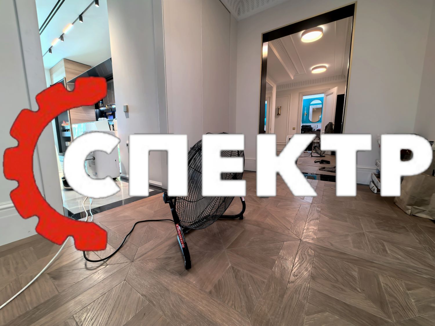 Осушение паркета после затопления циркуляцией сухого воздуха